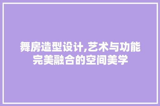 舞房造型设计,艺术与功能完美融合的空间美学