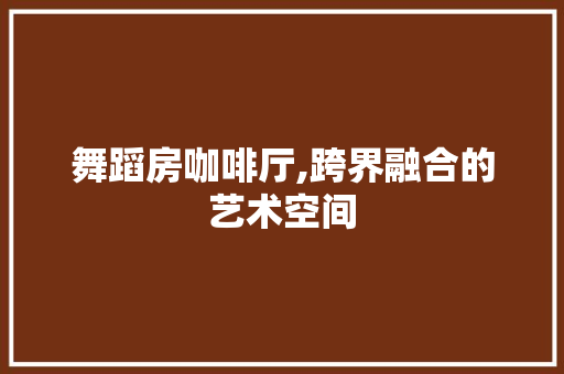 舞蹈房咖啡厅,跨界融合的艺术空间