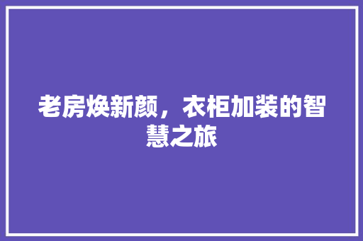 老房焕新颜，衣柜加装的智慧之旅