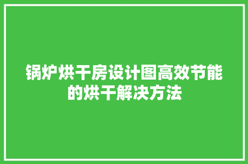 锅炉烘干房设计图高效节能的烘干解决方法