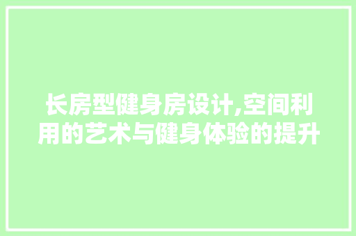 长房型健身房设计,空间利用的艺术与健身体验的提升