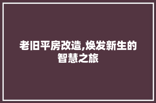 老旧平房改造,焕发新生的智慧之旅