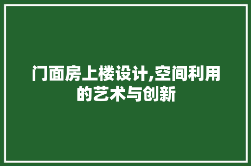 门面房上楼设计,空间利用的艺术与创新