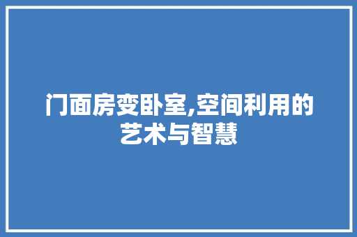 门面房变卧室,空间利用的艺术与智慧