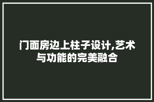 门面房边上柱子设计,艺术与功能的完美融合