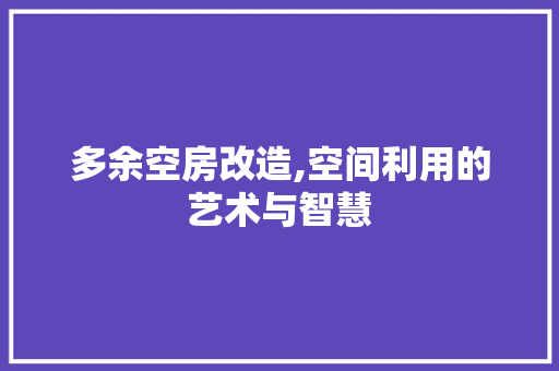 多余空房改造,空间利用的艺术与智慧