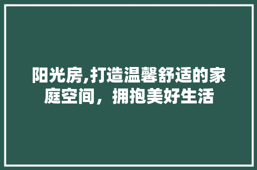 阳光房,打造温馨舒适的家庭空间，拥抱美好生活