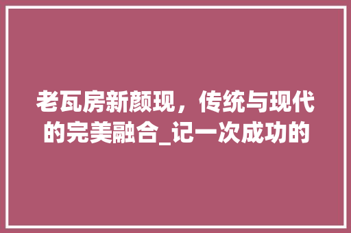 老瓦房新颜现，传统与现代的完美融合_记一次成功的改造之旅