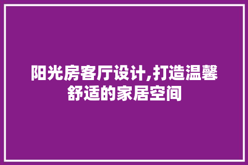 阳光房客厅设计,打造温馨舒适的家居空间