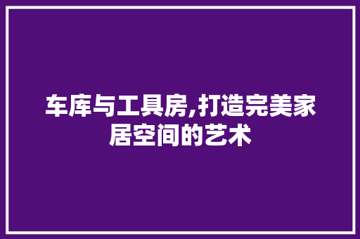 车库与工具房,打造完美家居空间的艺术