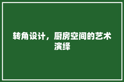 转角设计，厨房空间的艺术演绎