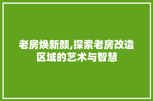 老房焕新颜,探索老房改造区域的艺术与智慧