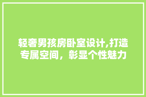 轻奢男孩房卧室设计,打造专属空间，彰显个性魅力