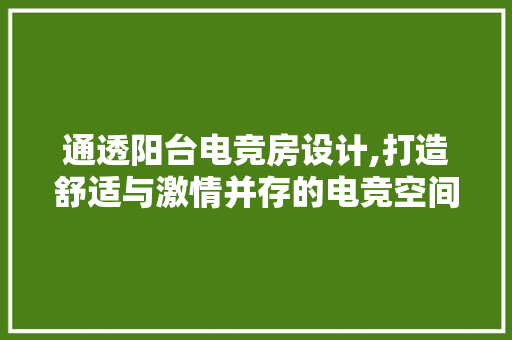 通透阳台电竞房设计,打造舒适与激情并存的电竞空间