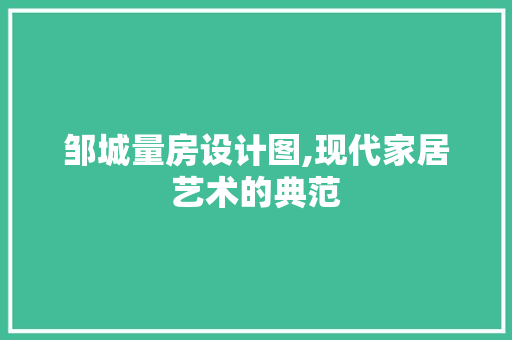 邹城量房设计图,现代家居艺术的典范