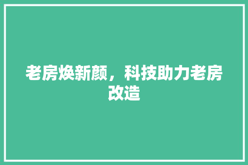 老房焕新颜，科技助力老房改造
