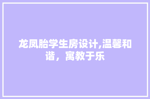 龙凤胎学生房设计,温馨和谐，寓教于乐