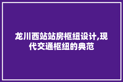 龙川西站站房枢纽设计,现代交通枢纽的典范