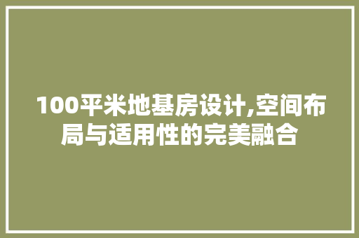 100平米地基房设计,空间布局与适用性的完美融合