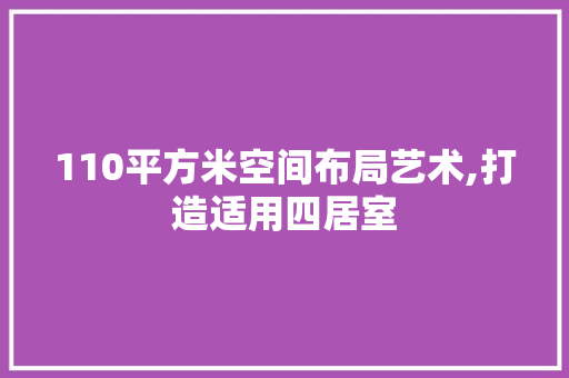 110平方米空间布局艺术,打造适用四居室
