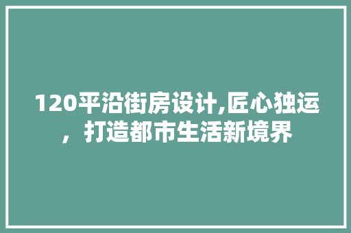 120平沿街房设计,匠心独运，打造都市生活新境界