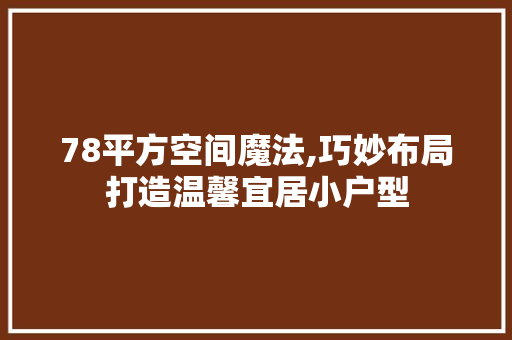 78平方空间魔法,巧妙布局打造温馨宜居小户型