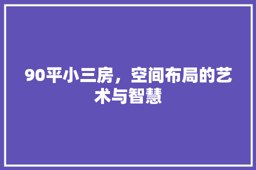 90平小三房，空间布局的艺术与智慧
