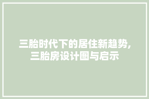 三胎时代下的居住新趋势,三胎房设计图与启示
