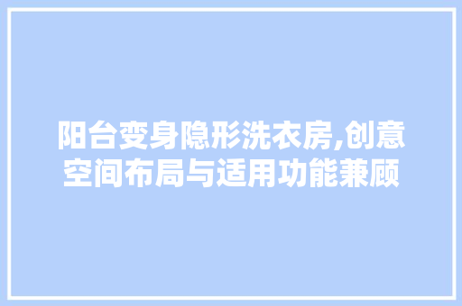 阳台变身隐形洗衣房,创意空间布局与适用功能兼顾