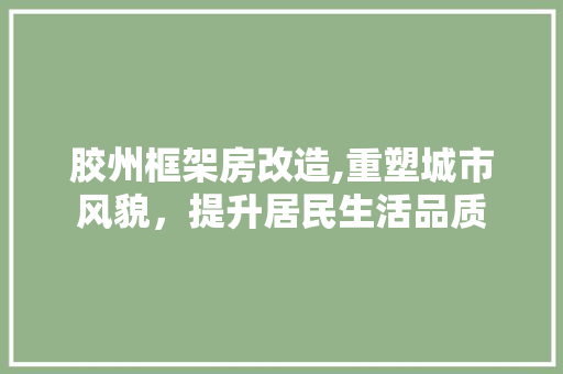 胶州框架房改造,重塑城市风貌，提升居民生活品质