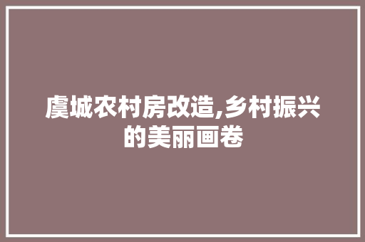 虞城农村房改造,乡村振兴的美丽画卷