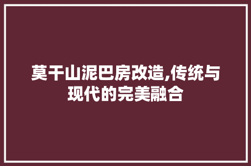 莫干山泥巴房改造,传统与现代的完美融合