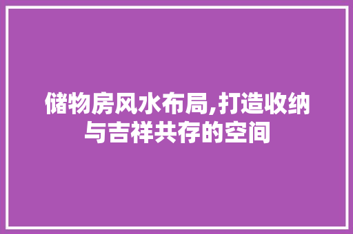 储物房风水布局,打造收纳与吉祥共存的空间