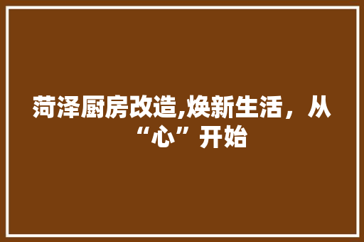 菏泽厨房改造,焕新生活，从“心”开始