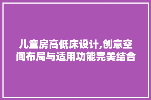 儿童房高低床设计,创意空间布局与适用功能完美结合