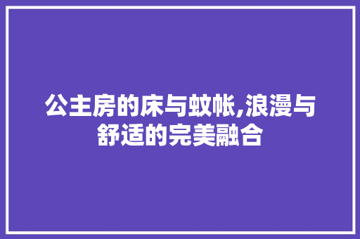 公主房的床与蚊帐,浪漫与舒适的完美融合