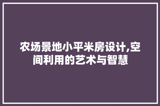农场景地小平米房设计,空间利用的艺术与智慧