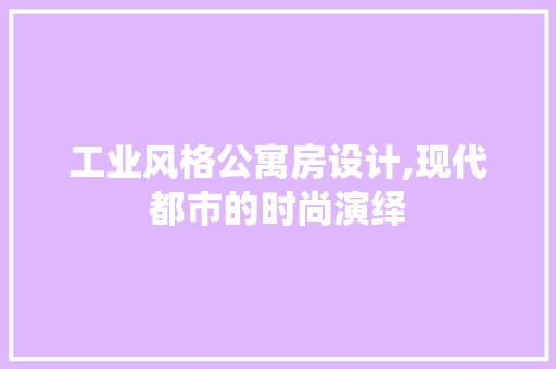 工业风格公寓房设计,现代都市的时尚演绎