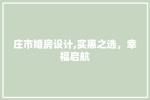 庄市婚房设计,实惠之选，幸福启航
