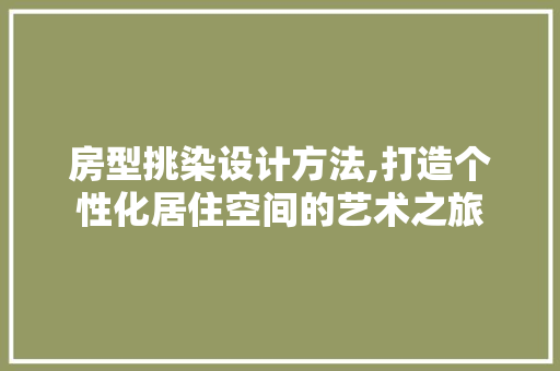 房型挑染设计方法,打造个性化居住空间的艺术之旅