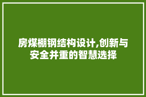 房煤棚钢结构设计,创新与安全并重的智慧选择
