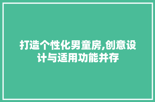 打造个性化男童房,创意设计与适用功能并存