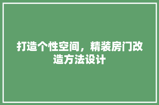 打造个性空间，精装房门改造方法设计