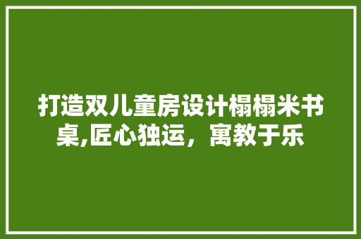 打造双儿童房设计榻榻米书桌,匠心独运，寓教于乐