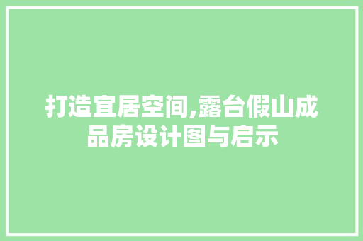 打造宜居空间,露台假山成品房设计图与启示
