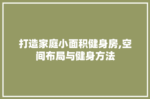 打造家庭小面积健身房,空间布局与健身方法