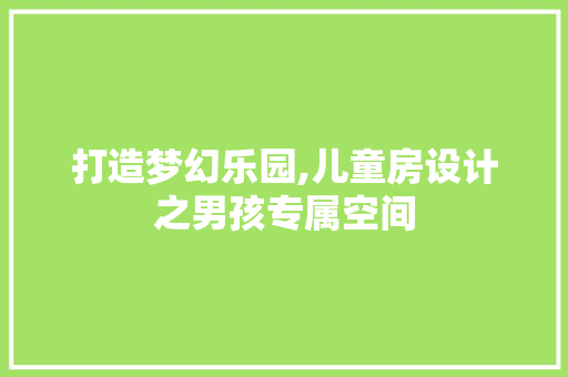 打造梦幻乐园,儿童房设计之男孩专属空间