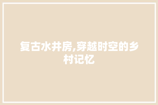 复古水井房,穿越时空的乡村记忆