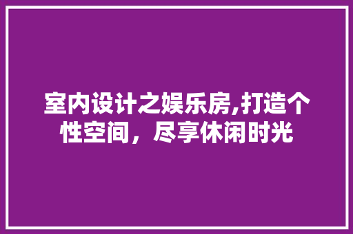 室内设计之娱乐房,打造个性空间，尽享休闲时光