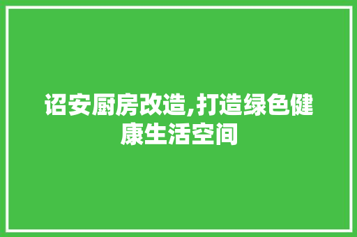 诏安厨房改造,打造绿色健康生活空间